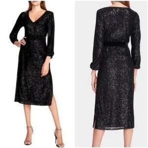 Beautiful Betty Johnson new with tags sequin V-neck down midi length side slits.